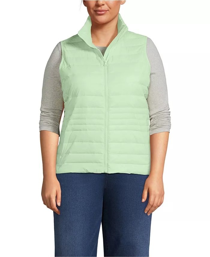 

Жилет Wanderweight Packable Down Size Plus Lands' End, зеленый