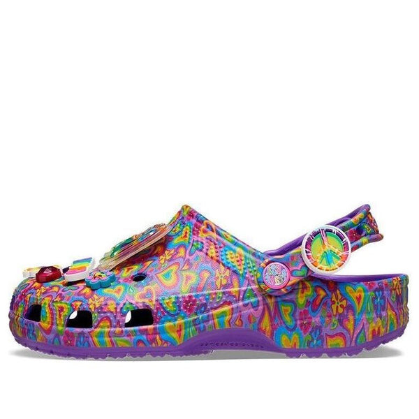 

Сандалии lisa frank x classic clog 'neon purple multi hearts' Crocs, фиолетовый