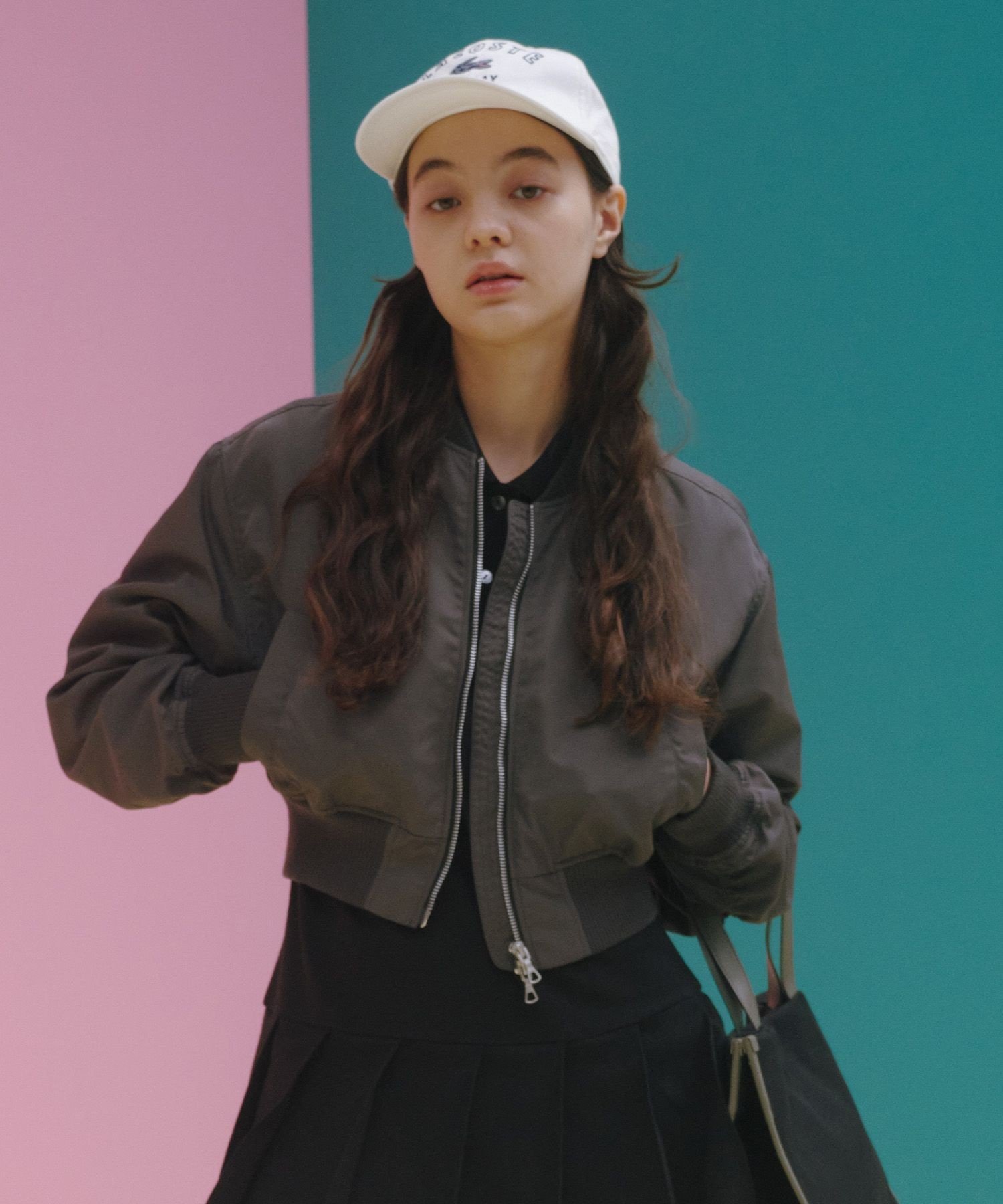 Куртка LACOSTE MA-1, Укороченная, Серая