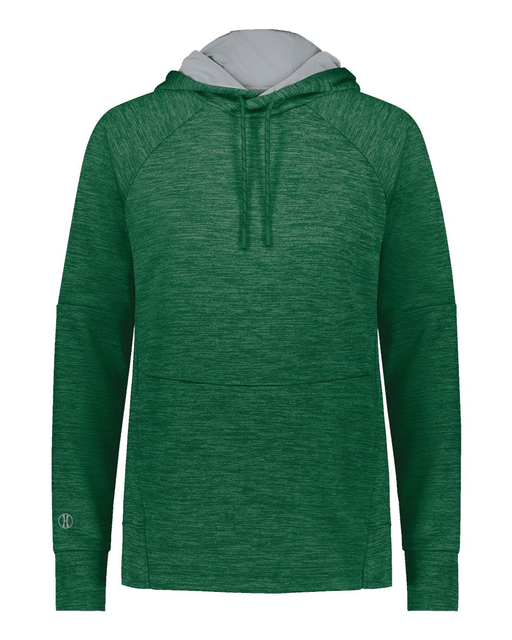 

Женская флисовая толстовка с капюшоном All-Pro Performance Holloway, цвет dark green heather/ silver