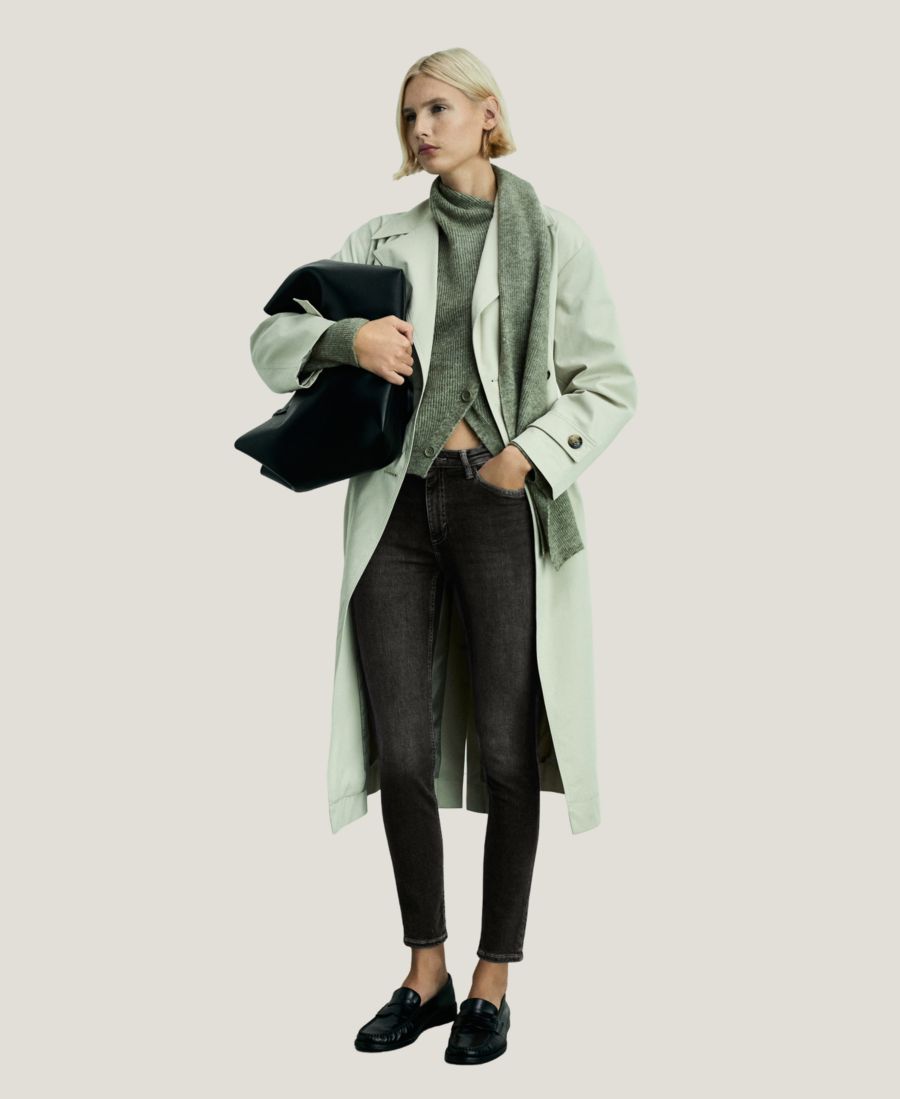 

Женские джинсы Newisa средней посадки скинни MANGO, Open Gray