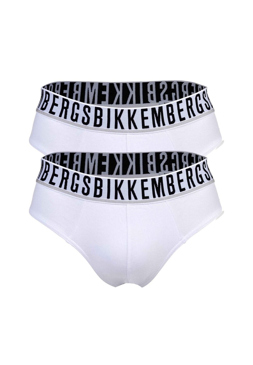

Мужские трусы, 2 шт. - BI-PACK BRIEFS, эластичный хлопок, пояс с логотипом BIKKEMBERGS, белый