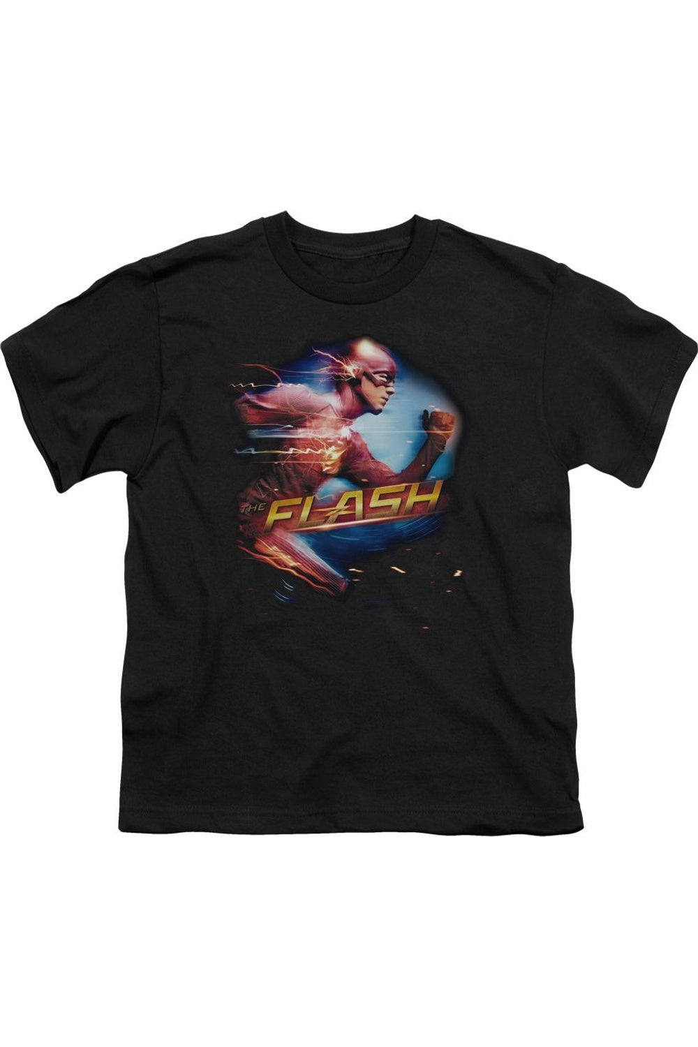

Футболка с коротким рукавом для детей "Флэш - самый быстрый человек" Gildan, черный