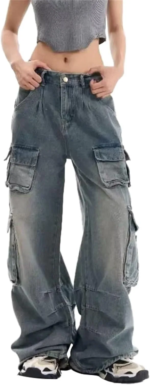 

Багги карго джинсы для женщин с высокой талией