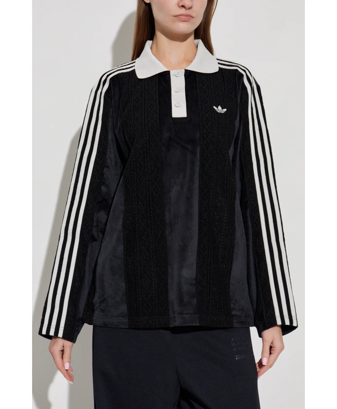 Рубашка-Поло с длинными рукавами Adidas Originals, черный — фото 3