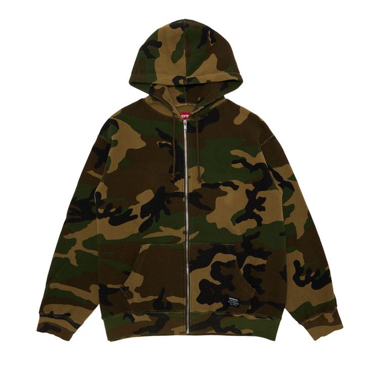 

Толстовка Supreme Hooded Zip Up Thermal, Woodland Camo