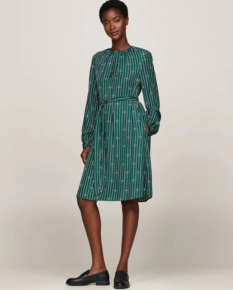 

Струящееся платье с принтом Tommy Hilfiger, темно-зеленый