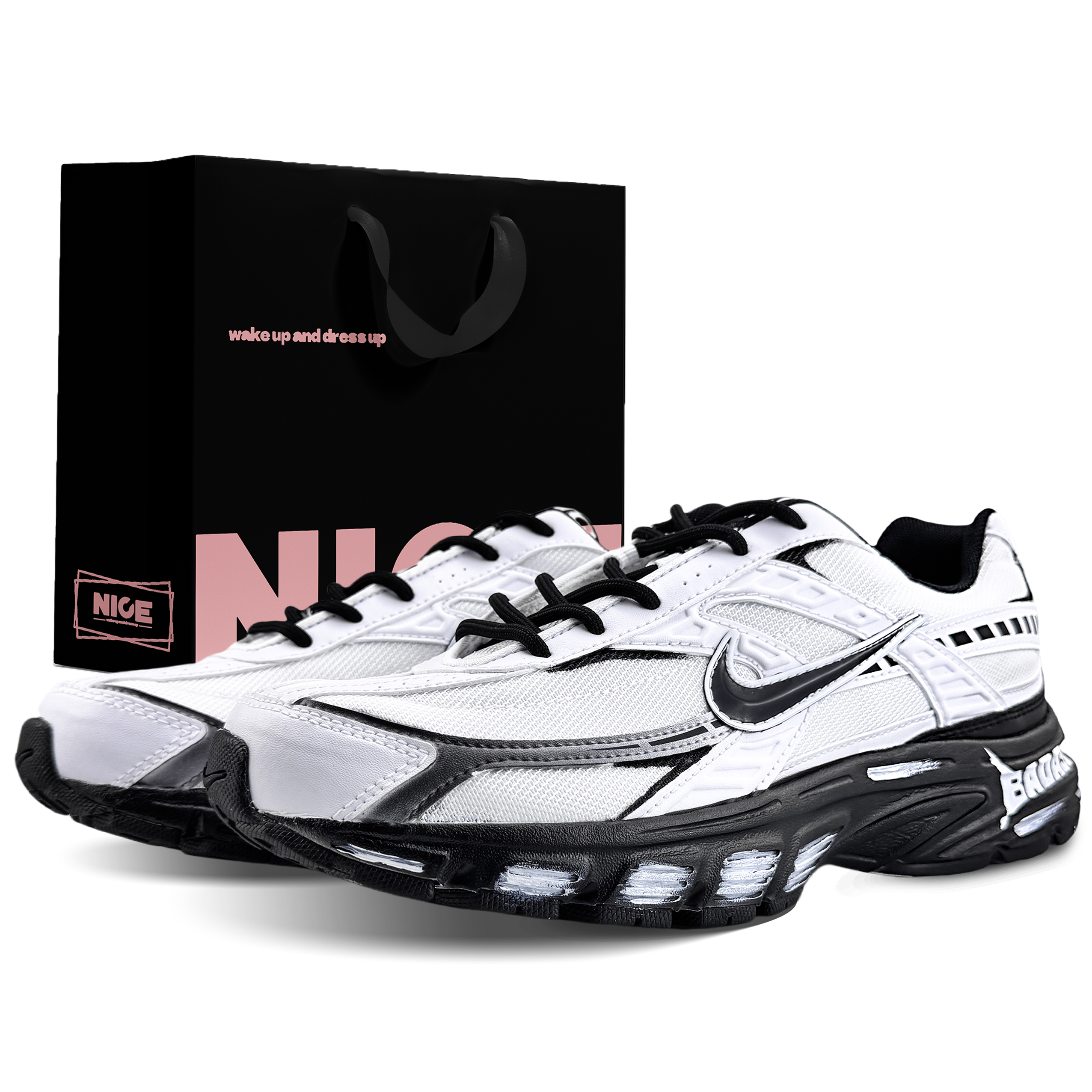 

Nike Кроссовки Initiator с низким верхом, устойчивые к истиранию, мужские, черно-белые