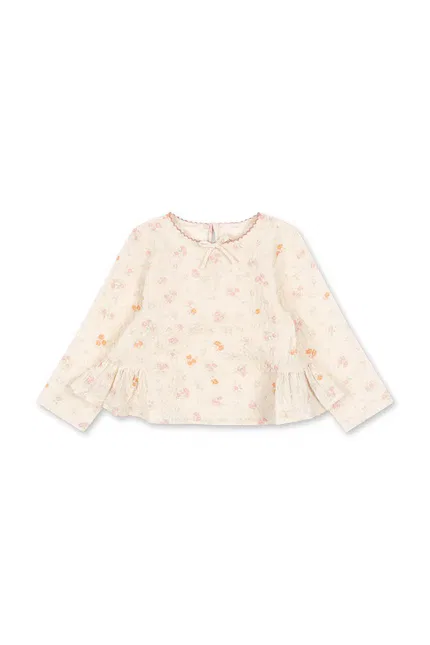 Блузка с оборками модель ELIN BOW BLOUSE GOTS Konges Sløjd, бежевый