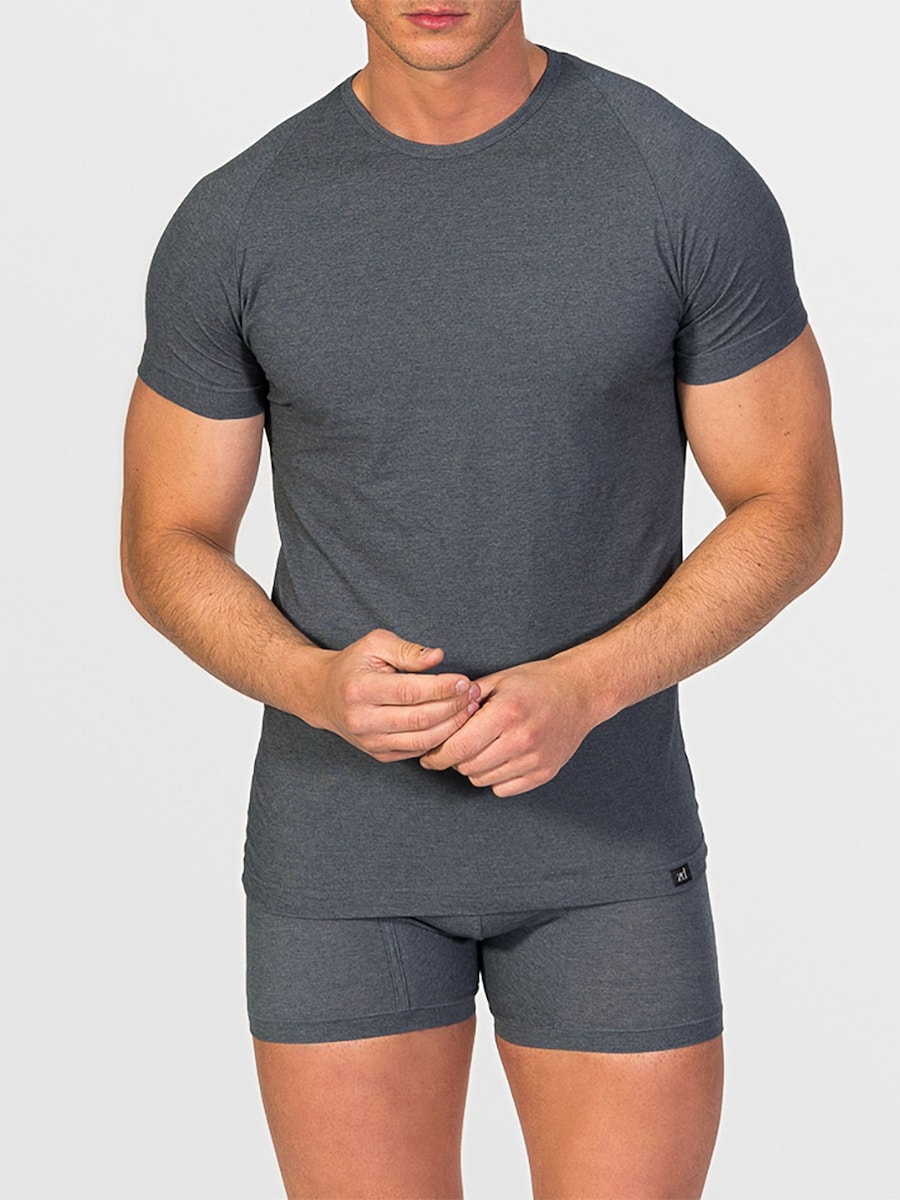 

Нижняя рубашка zd ZERO DEFECTS Crew-neck T-shirt Egiptian cotton, темно-серый