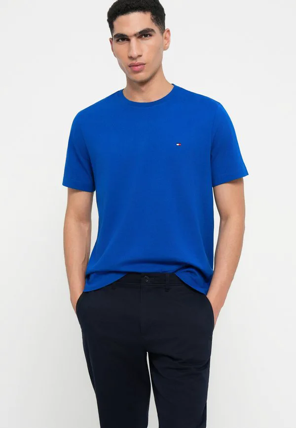 Футболка с круглым вырезом и вышивкой флага, базовая футболка Tommy Hilfiger, Vibrant Indigo — фото 4