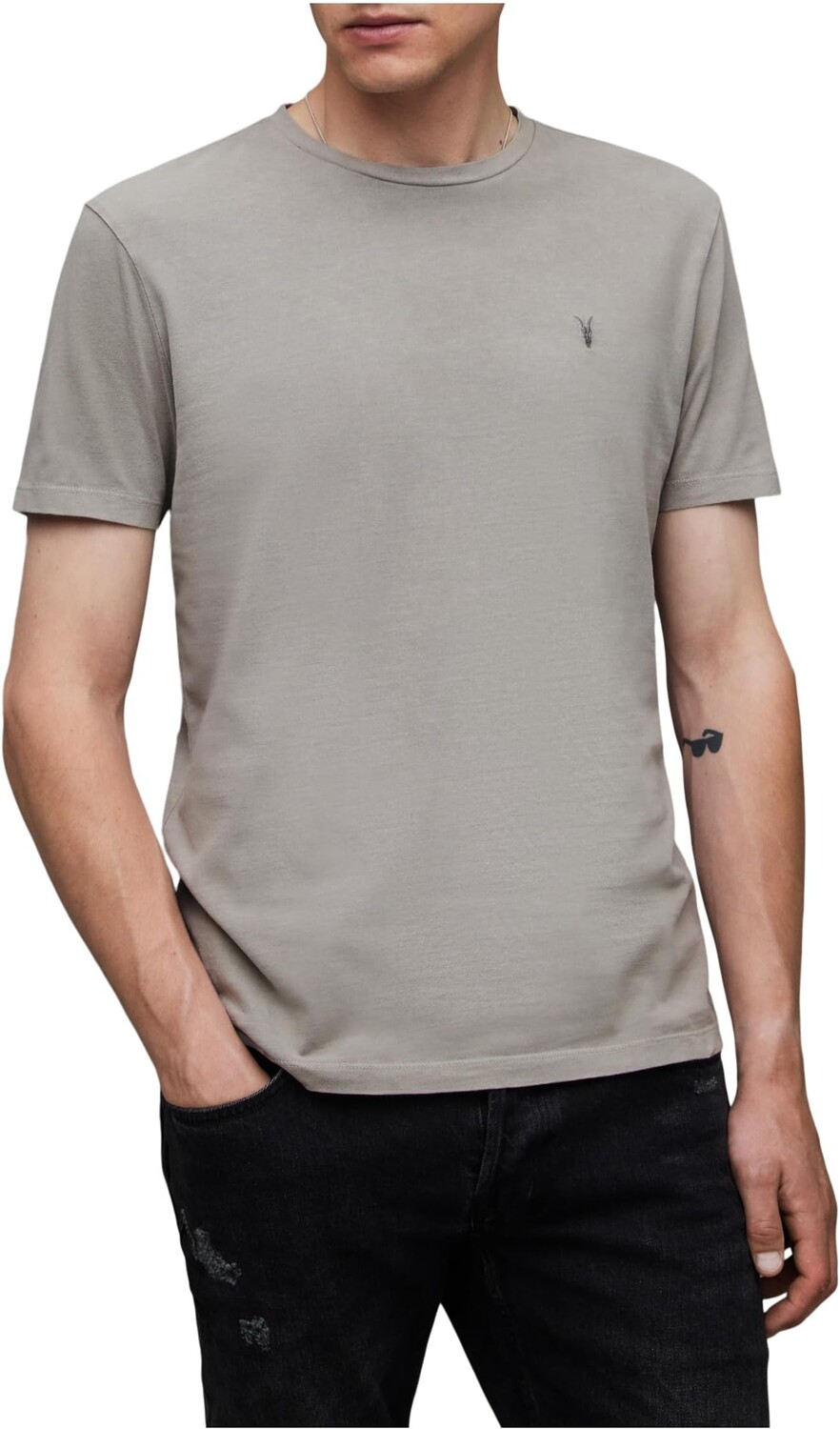 

Футболка AllSaints Ossage Short Sleeve Crew, цвет Stone Taupe