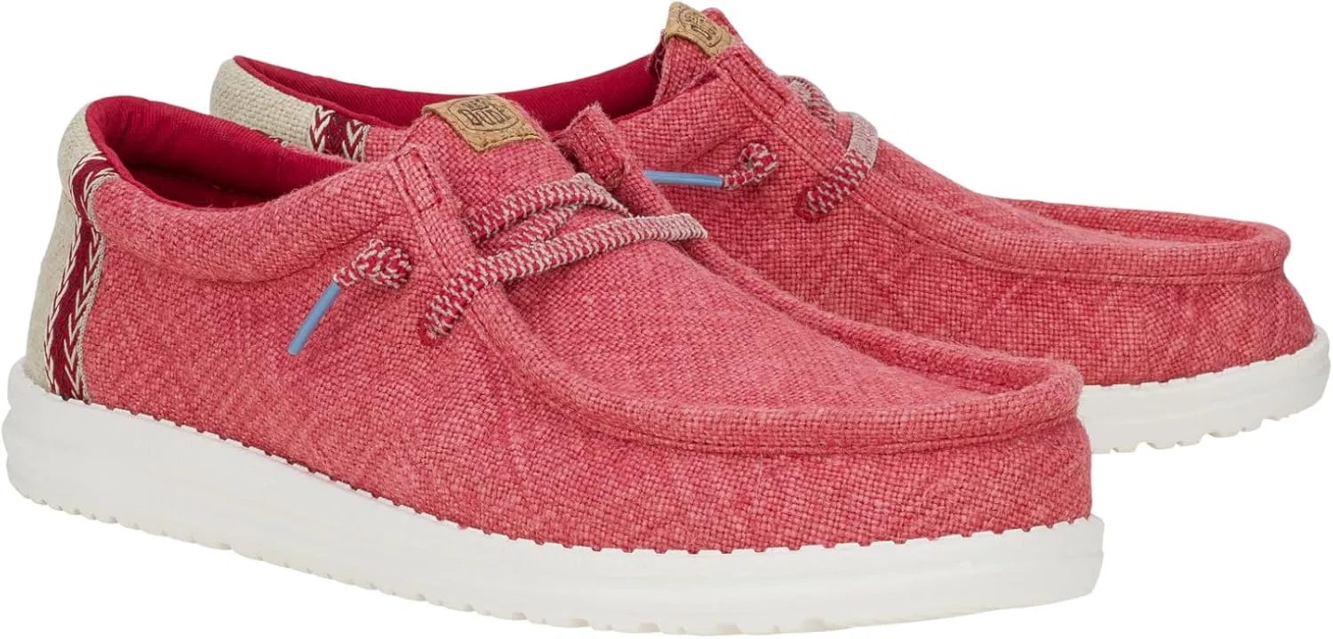 Кроссовки HEYDUDE Herren Wally Jutesneakers, Claret Red Silver Birch — фото 3