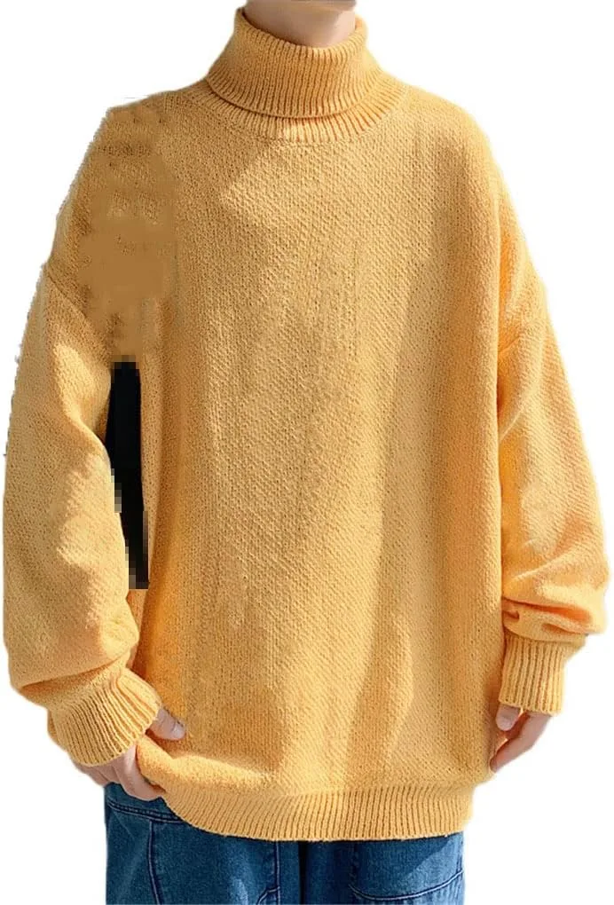 

Свитер Hamthuit с высоким воротником, мужской, свободный, вязаный