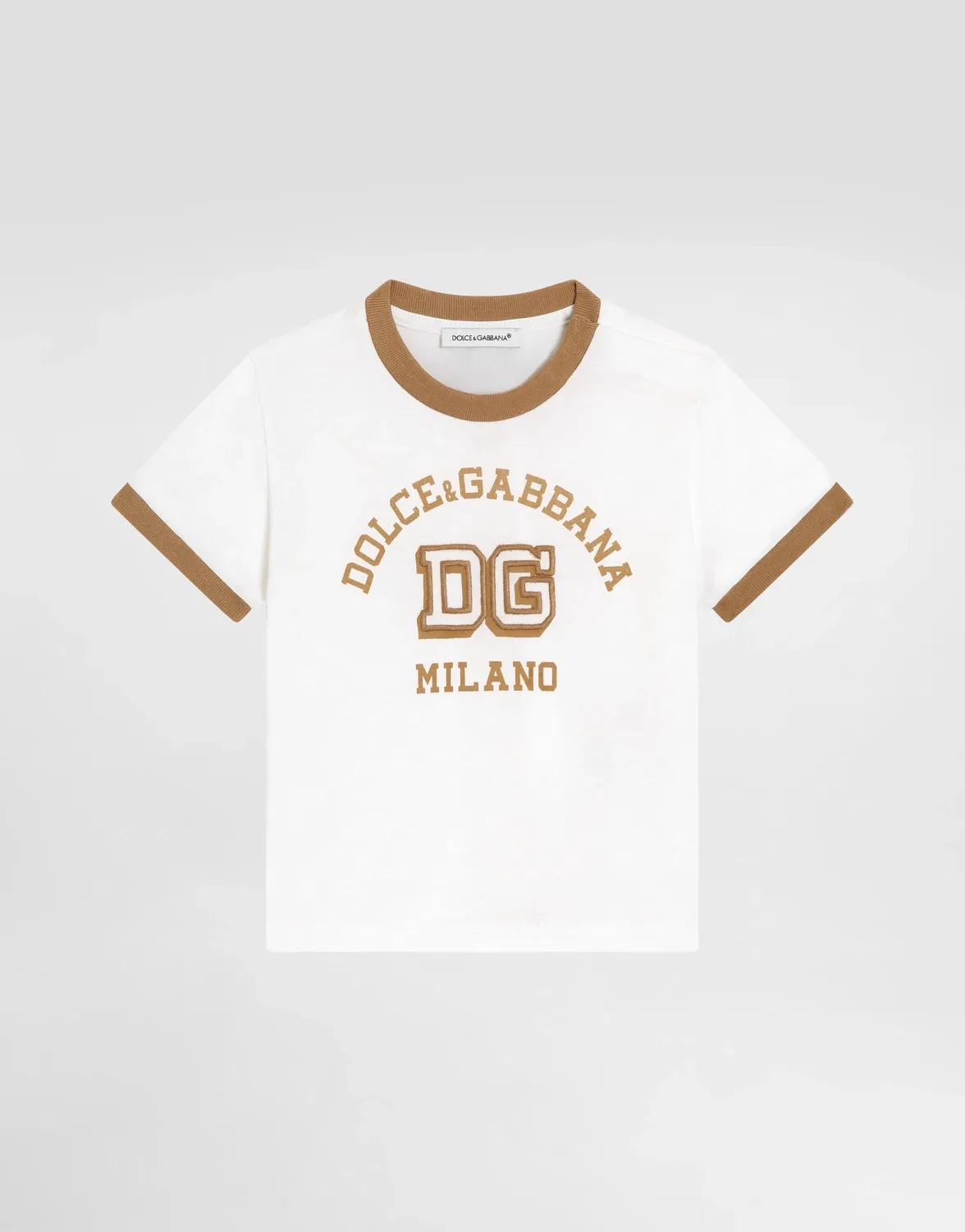 Джерси футболка с принтом и вышивкой DOLCE & GABBANA, белый