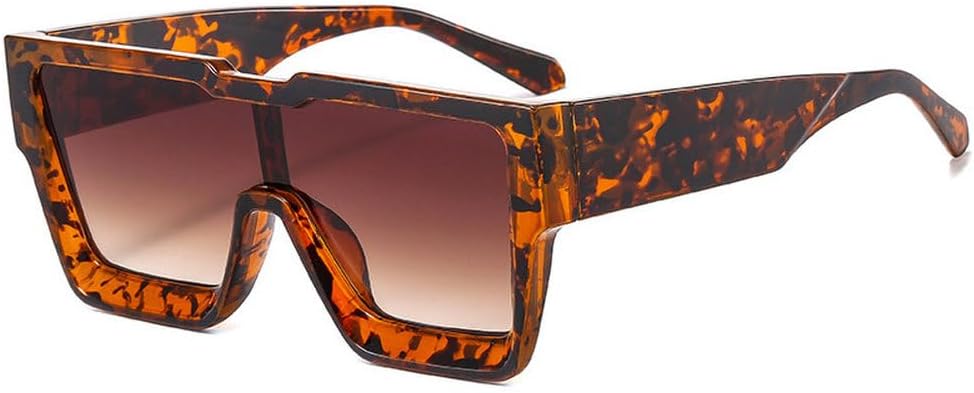 

Модные солнцезащитные очки большого размера для женщин и мужчин в стиле ретро для активного отдыха и спорта, солнцезащитные очки UV400 оранжево-зеленого цвета TKKTLLT, Leopard Tea Gradient