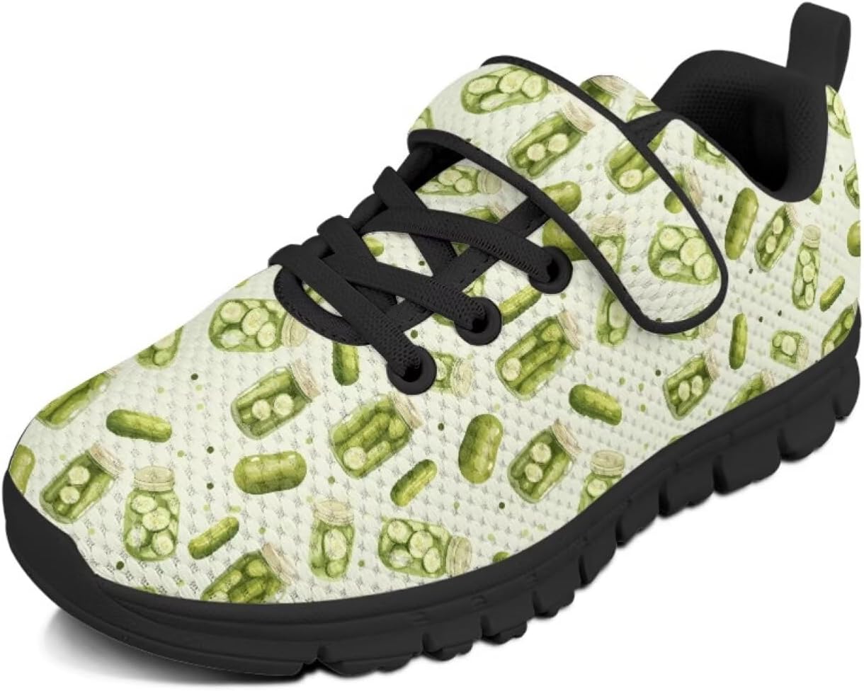 

Зеленые кроссовки для девочек, маленьких детей, нескользящие, для спорта, дышащие, легкие, с вязаной сеткой, для бега, школьные с одной пряжкой и шнуровкой Pointodoor