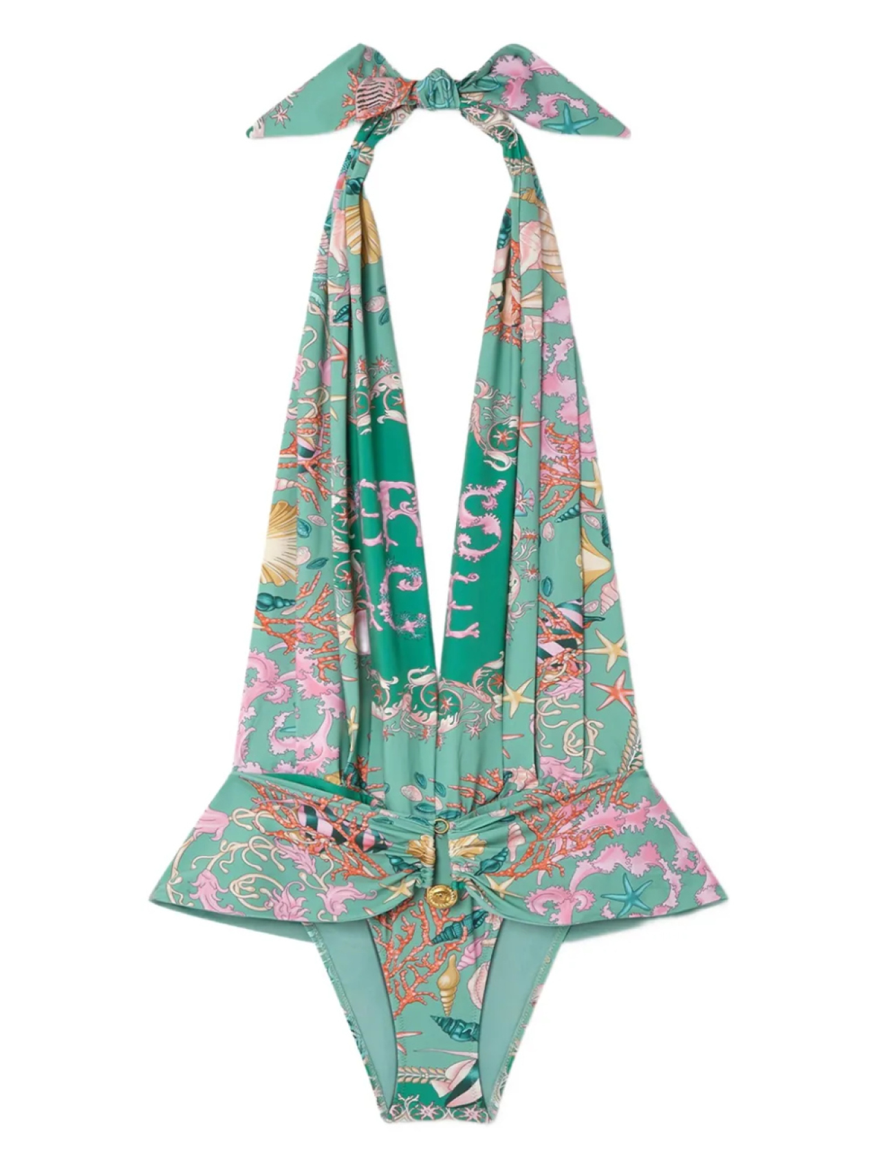 

Versace купальник Underwater Barocco, зеленый