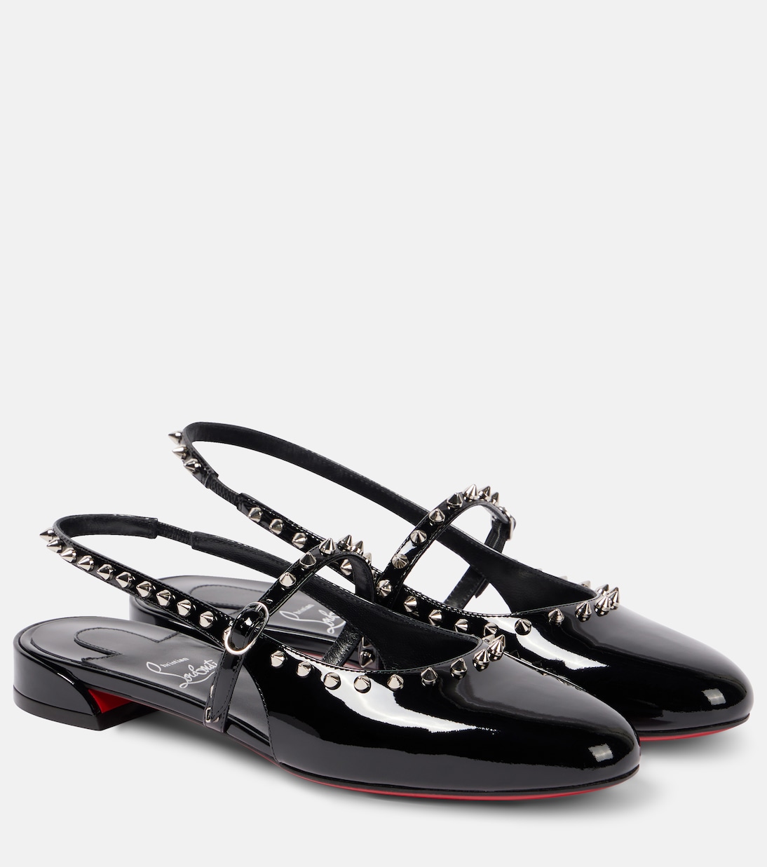 Сладкие лодочки-слингбэки Sweet Janispikes из лаковой кожи Christian Louboutin, Black/Lin Black