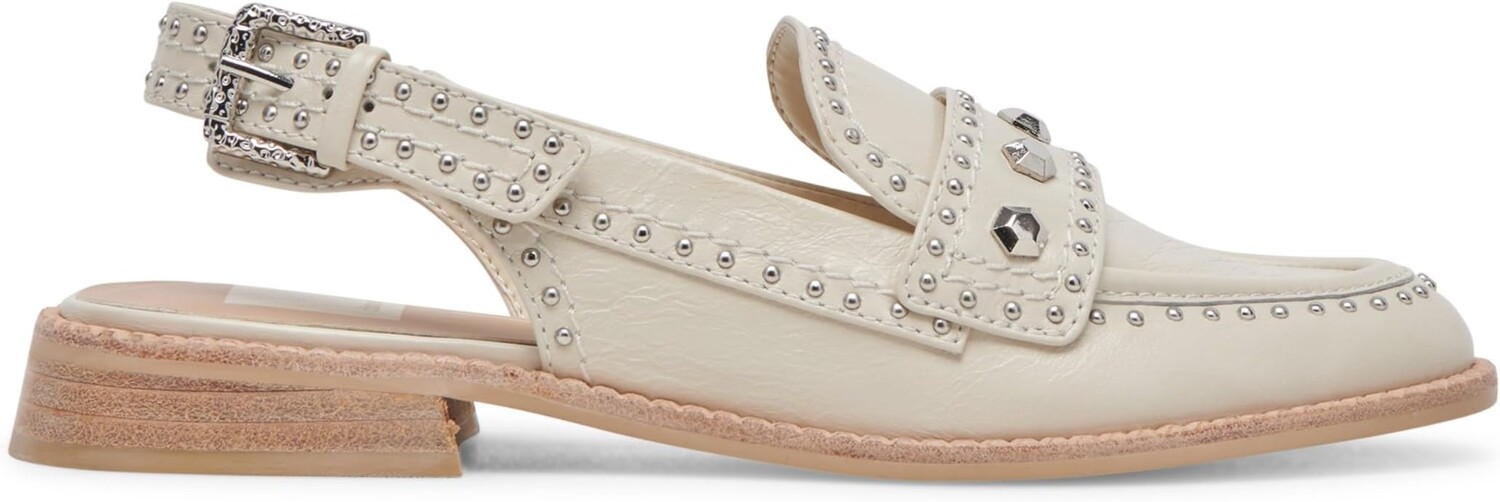 Лоферы Dolce Vita Hardi Stud, цвет Ivory Crinkle Patent — фото 4