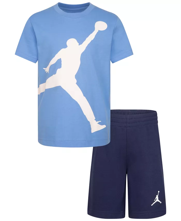 

Детский комплект из футболки и шорт Little Boys 2-Piece Jumbo Jumpman Jordan, синий