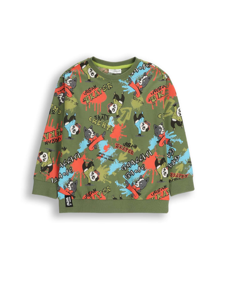 

Рубашка из хлопка с длинными рукавами цвета хаки Coccodrillo