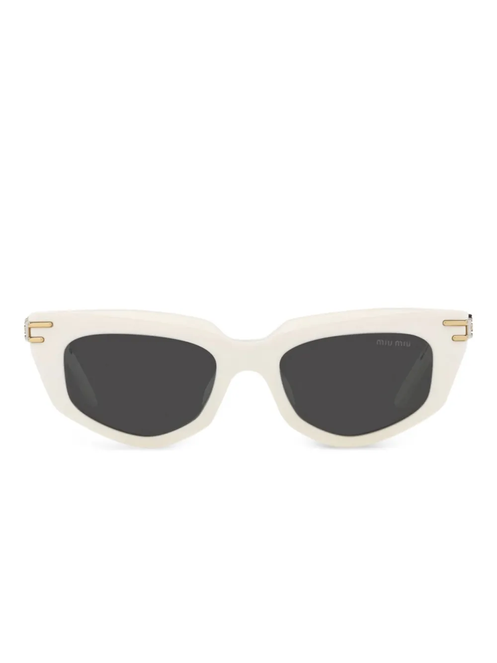 

Солнцезащитные очки «кошачий глаз» с металлическими дужками Miu Miu Eyewear, белый