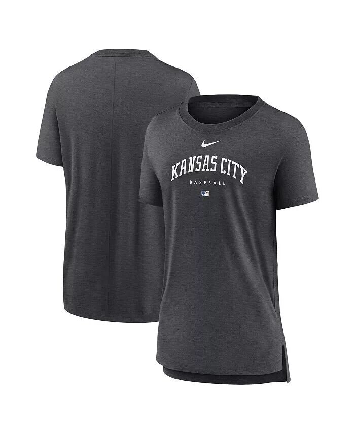 

Женская футболка Heather Charcoal Kansas City Royals Authentic Collection Early Work Tri-Blend Nike