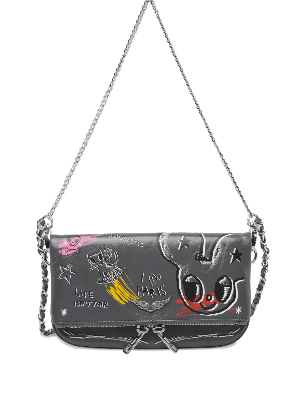 

Сумка Nano Humberto с узором, на цепочке, через плечо Zadig&Voltaire, серый