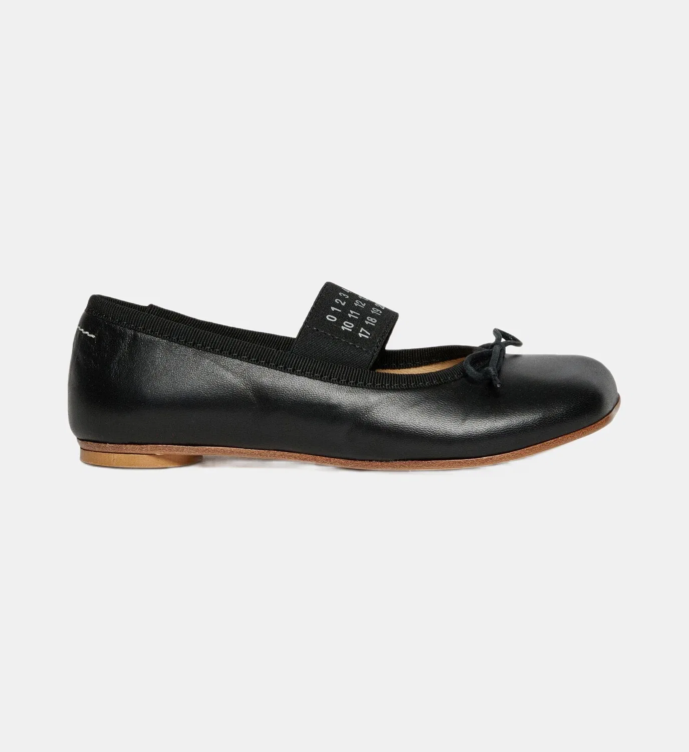 Балетки из кожи с логотипом Numeric Mm6 Maison Margiela, черный
