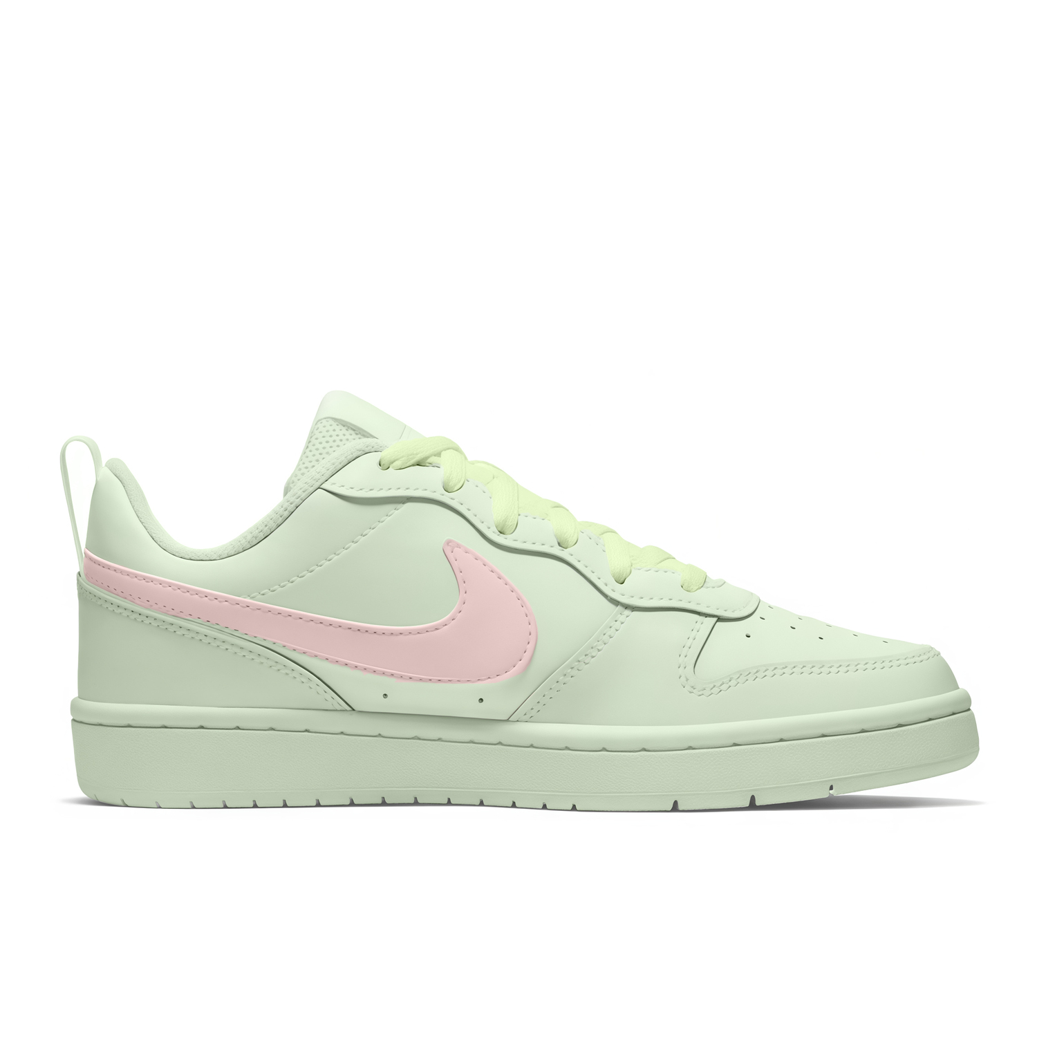 Nike Детские низкие кроссовки для скейтбординга Court Borough Green Plum Cat Paw из кожи с амортизацией и подходящей расцветкой "кошачья лапка", зеленые, для подростков — фото 3