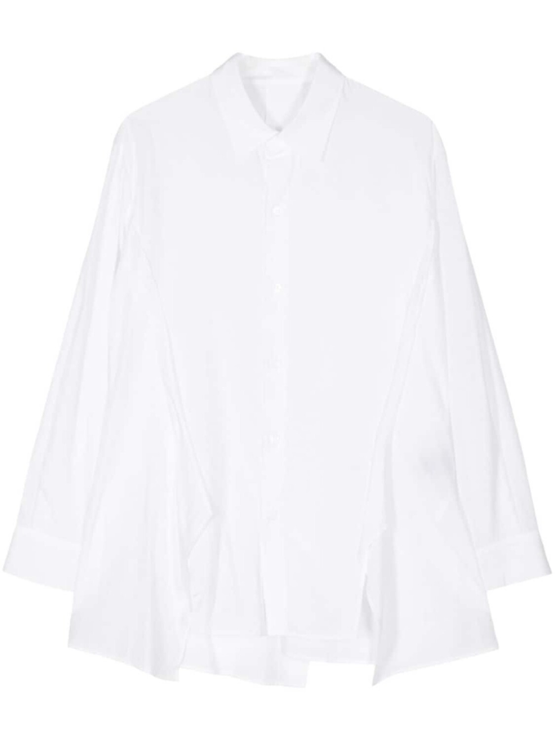

Yohji Yamamoto рубашка с длинными рукавами и драпировкой, белый