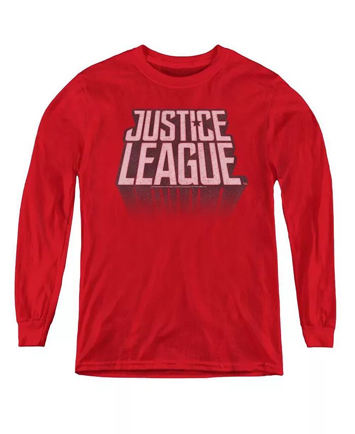 

Свитшот с длинным рукавом Boys Movie Youth League с потертостями Justice League, красный