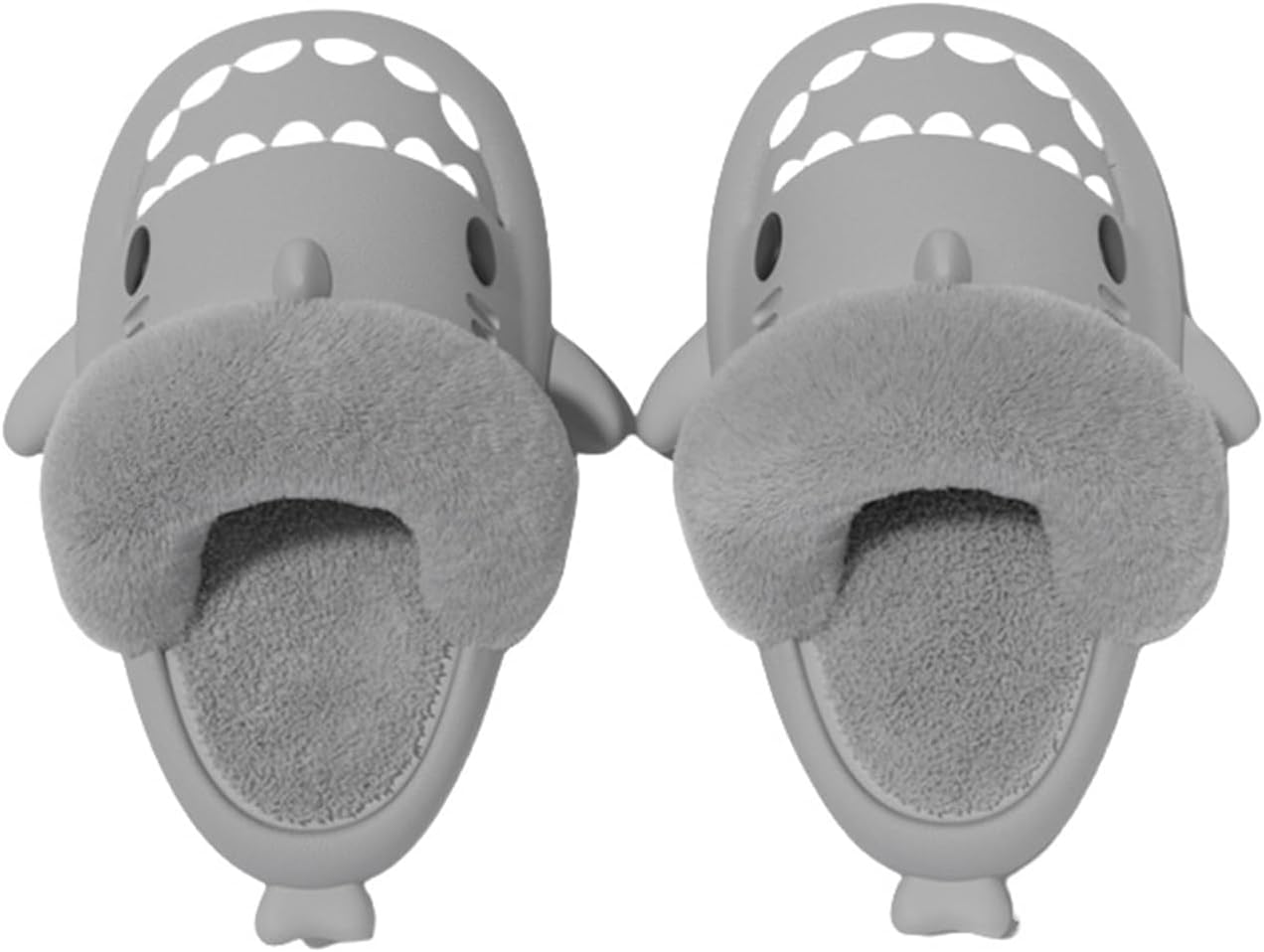 

Зимние шлепанцы Shark Slides, шлепанцы Shark Slides для взрослых и детей, теплые, уютные, плюшевые, водонепроницаемые, нескользящие, для мужчин и женщин Generic, светло-серый