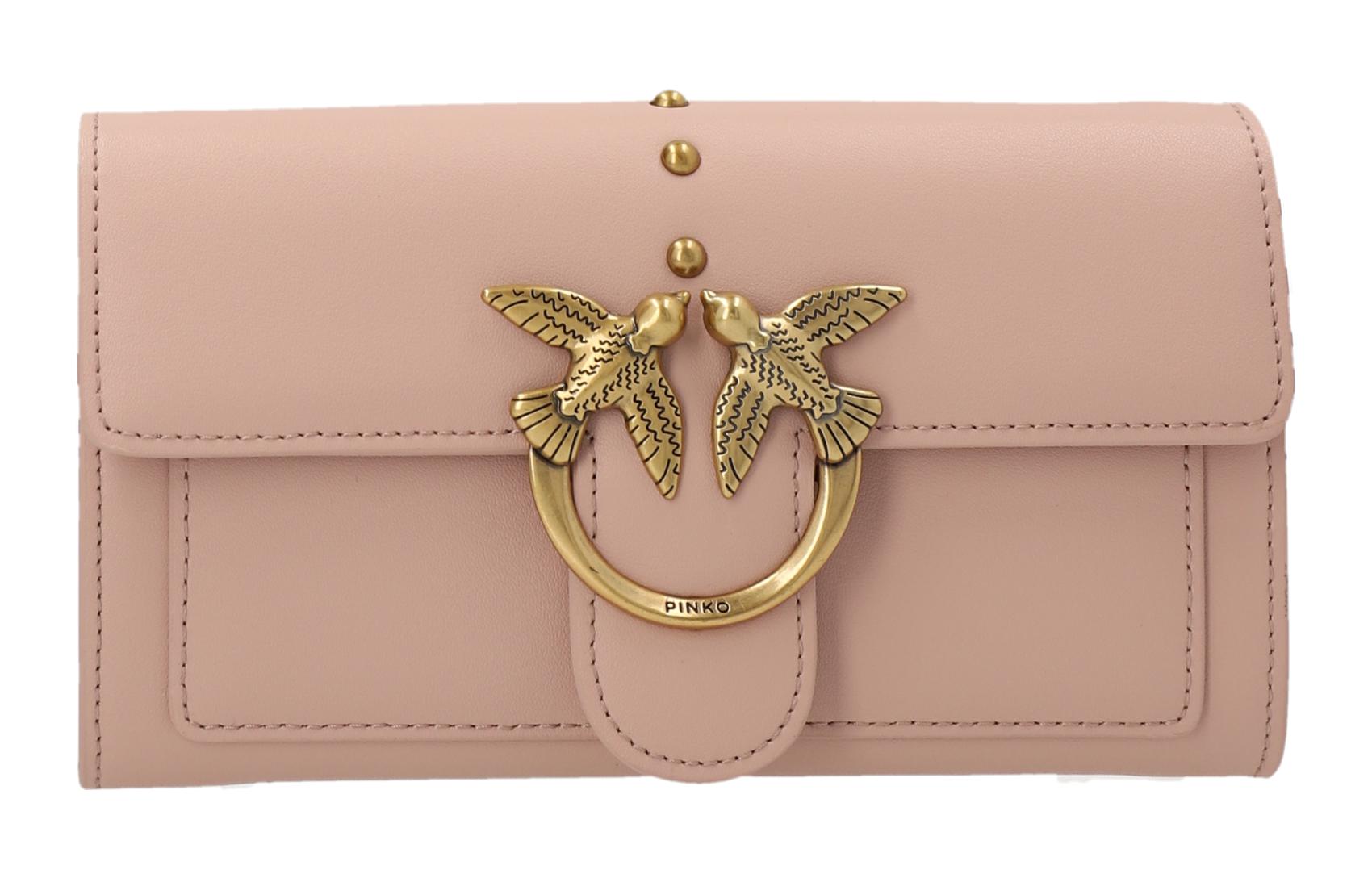 

Просто кожаный кошелек, сумка, женская сумка через плечо светло-розовый PINKO, Set (Bag+Dust Bag)