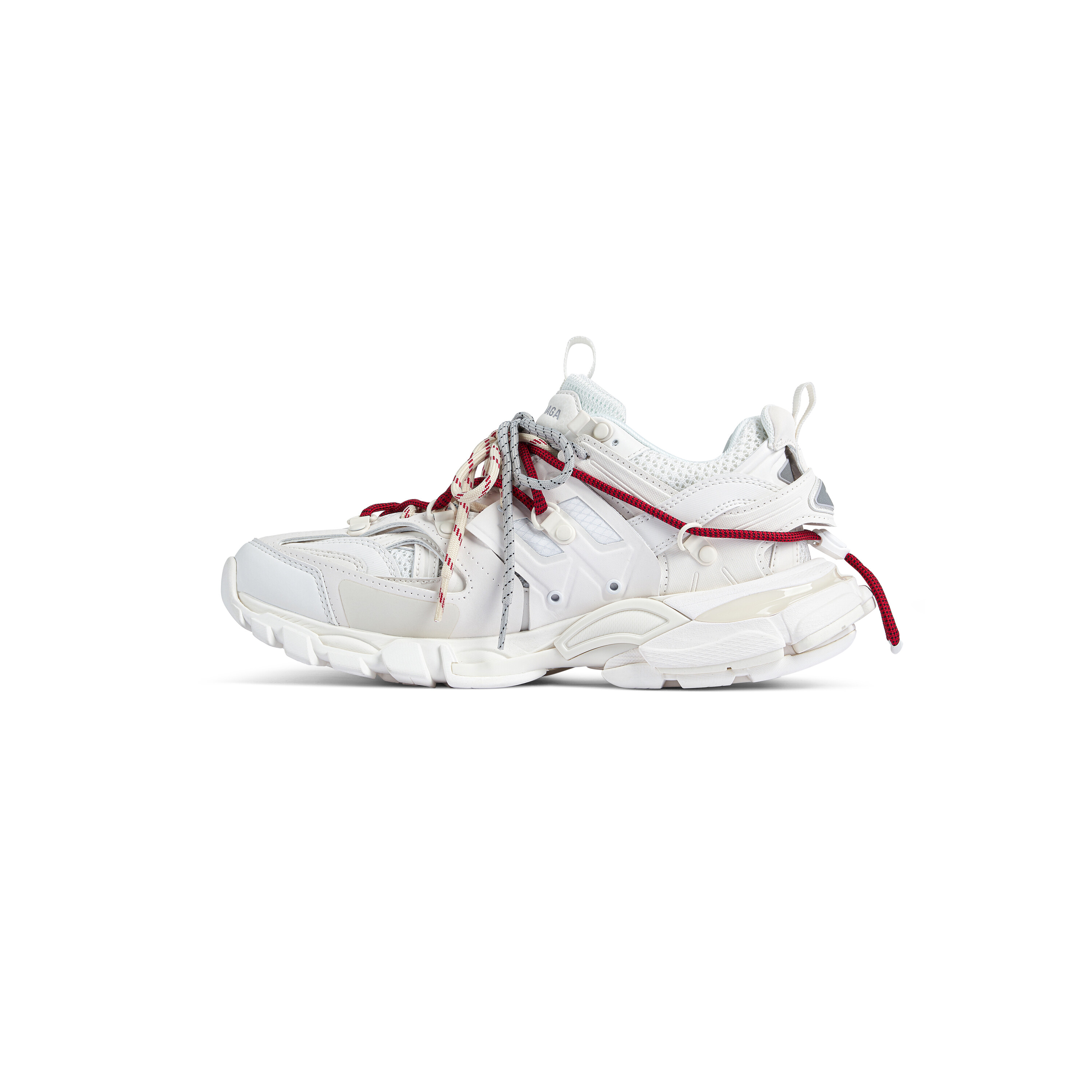 Женские кроссовки track trail на шнуровке в белом/красном/сером/черном цветах BALENCIAGA, белый/черный/серый/красный — фото 4