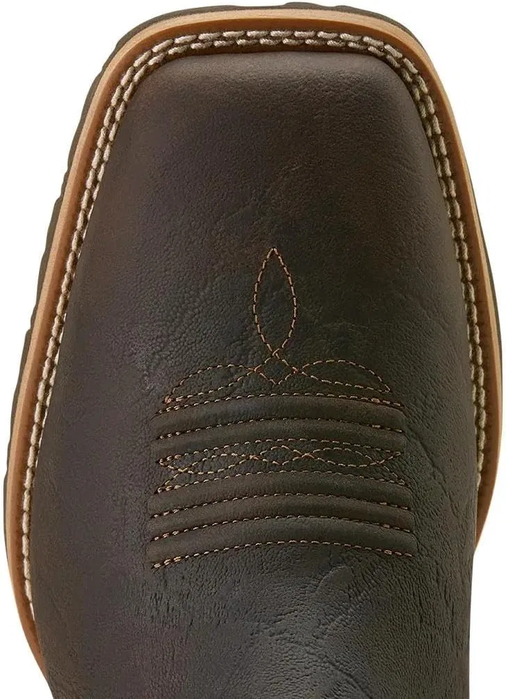 Мужские гибридные низкие ботинки ARIAT Hybrid Low Boy Wide Square Toe Chelsea Boot Western, Warm Brown Elephant Print — фото 4