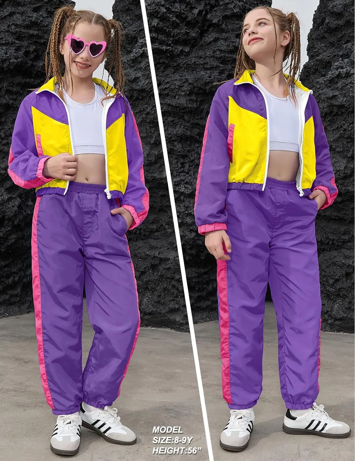 Детский спортивный костюм из 2 предметов Perfashion, фиолетовый и желтый — фото 4