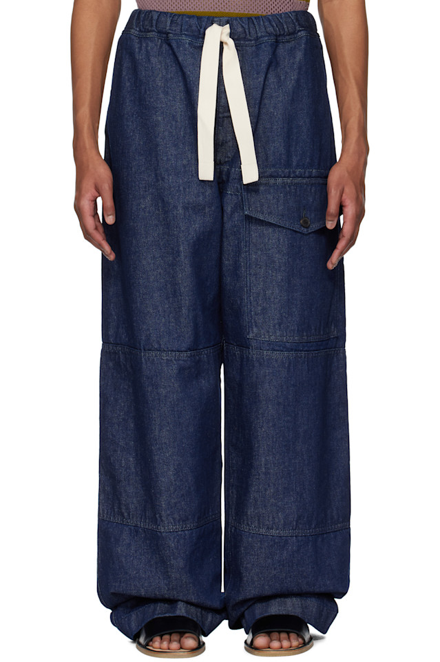 

Джинсы на шнурке Dries Van Noten, индиго