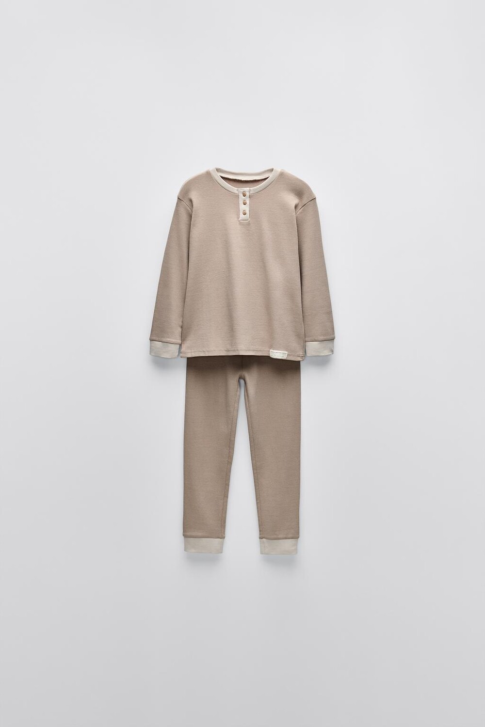 

2-6 лет/однотонная пижама henley ZARA, бежевый