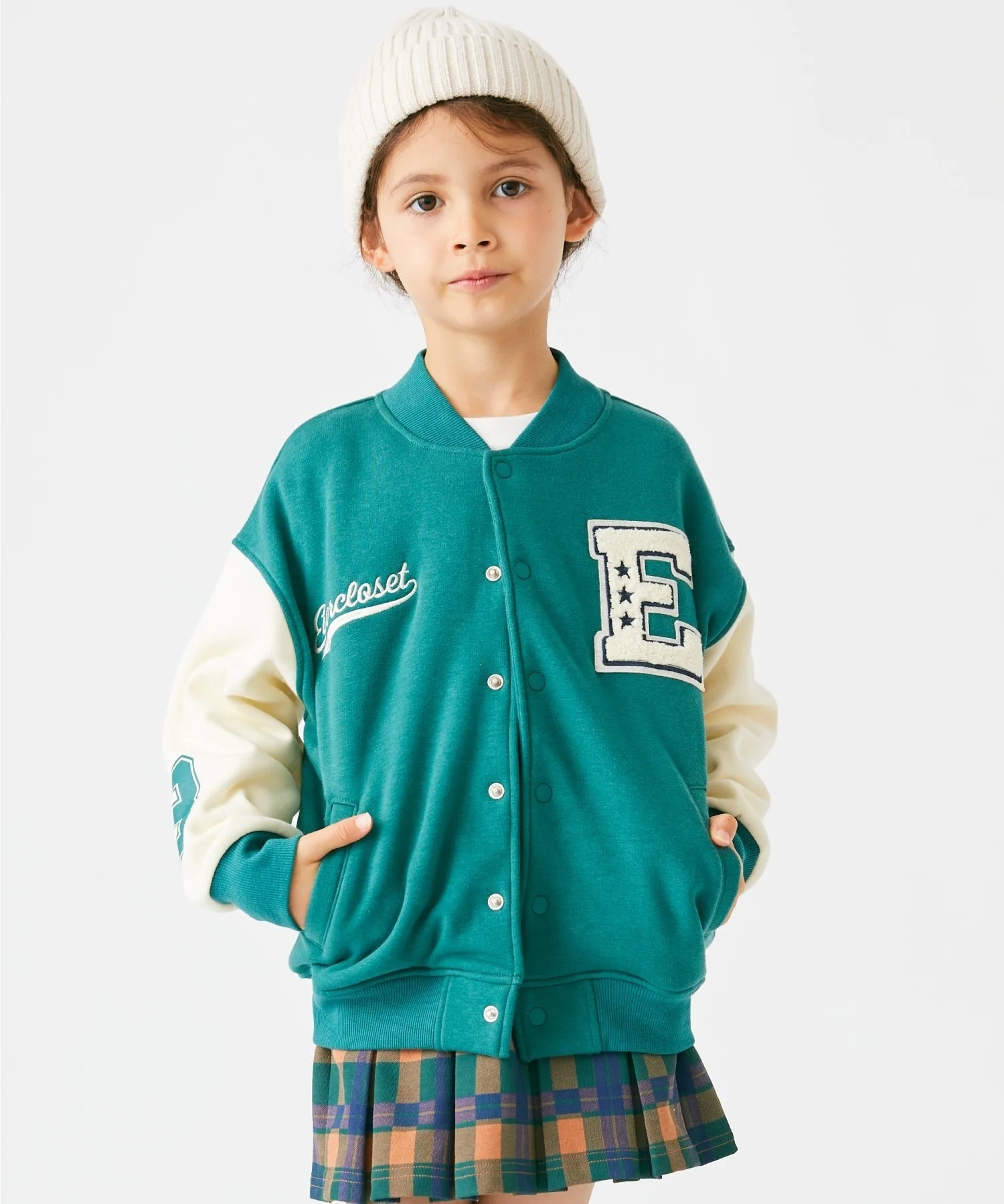 Куртка для стадиона в университетском стиле с флисовой подкладкой Ever Closet, Teal Green