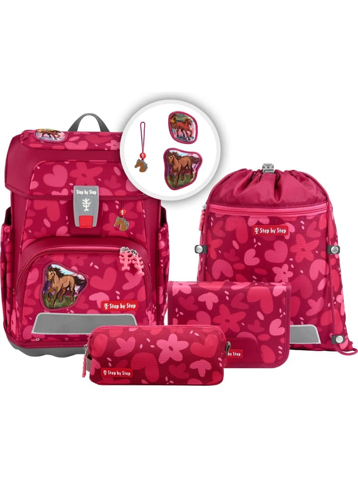 

Step by Step Набор школьных сумок CLOUD Wild Horse Nora, 5 предметов, красный