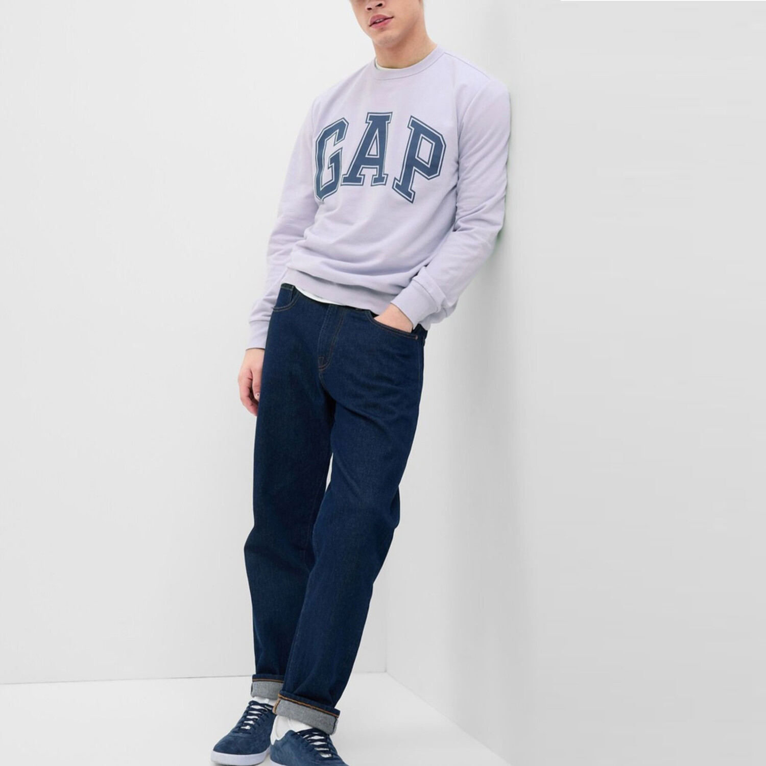 Толстовка унисекс светло-фиолетовая Gap, светло-фиолетовый — фото 4