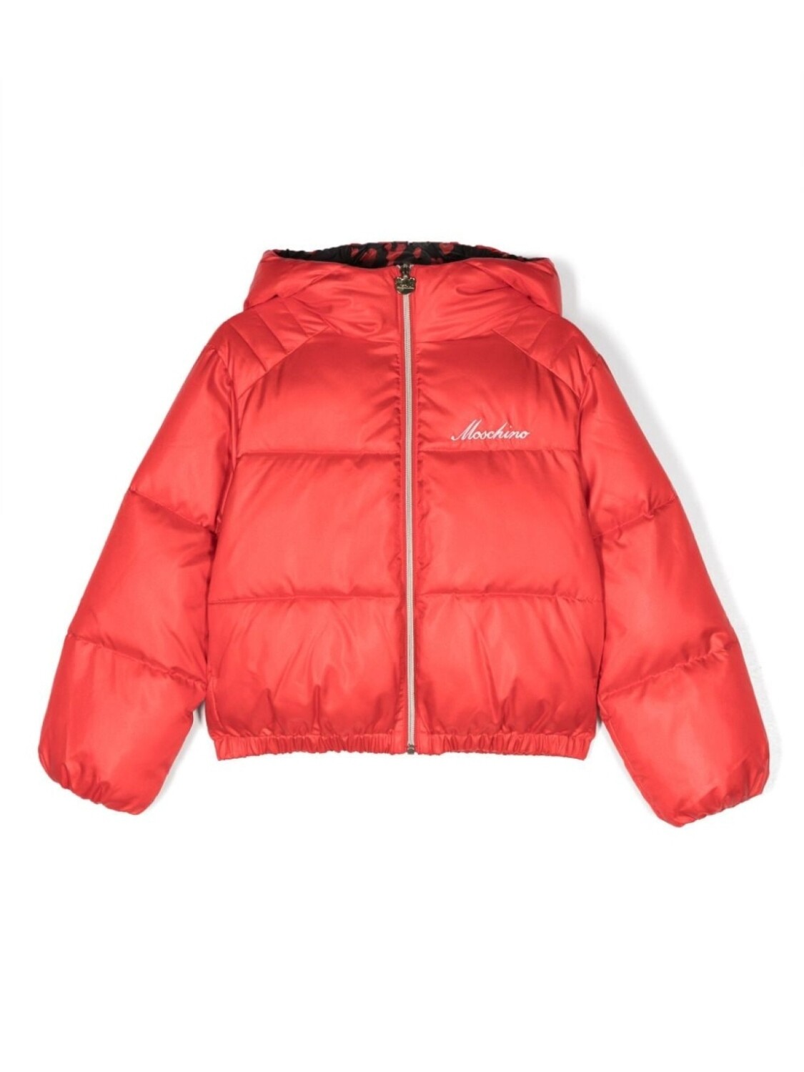 

Moschino Kids пуховик с вышитым логотипом, красный
