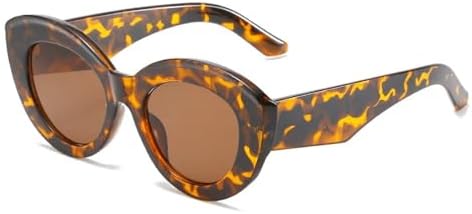 

Модные солнцезащитные очки большого размера для женщин в стиле ретро с цветными полосками, солнцезащитные очки UV400 для мужчин, круглые солнцезащитные очки MTZJH, Leopard Tea