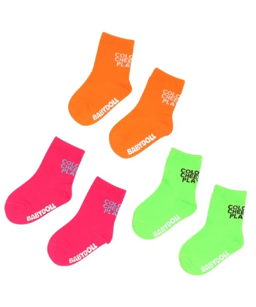 Набор неоновых носков Neon Crew Socks Set 0758
