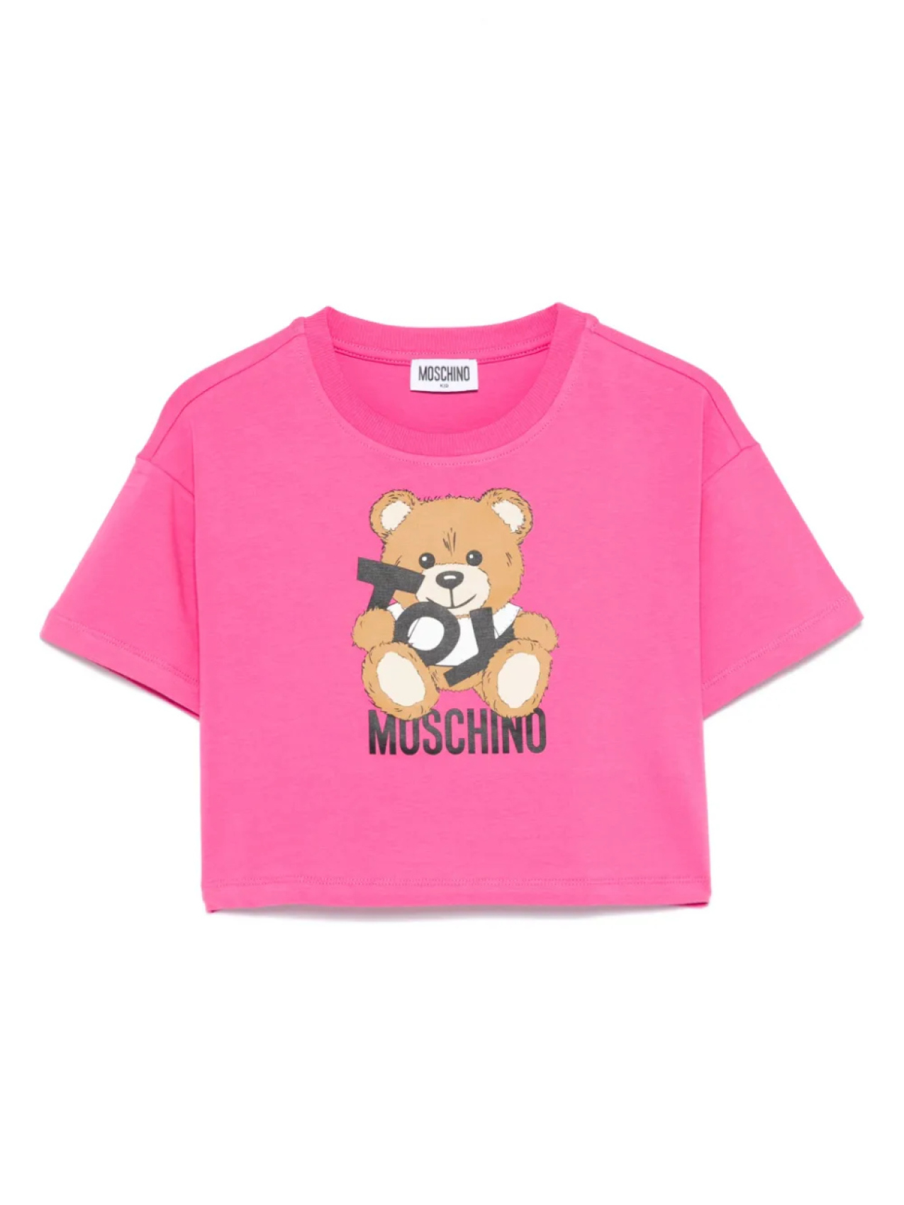 

Футболка с принтом плюшевого мишки Moschino Kids, розовый