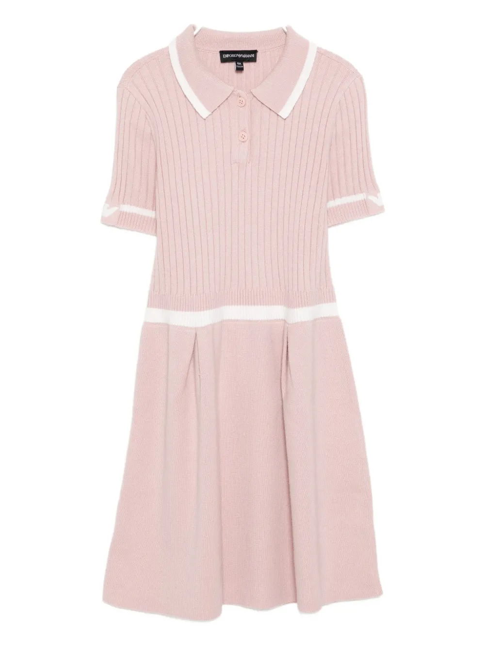 

Вязаное платье с воротником поло Emporio Armani Kids, розовый