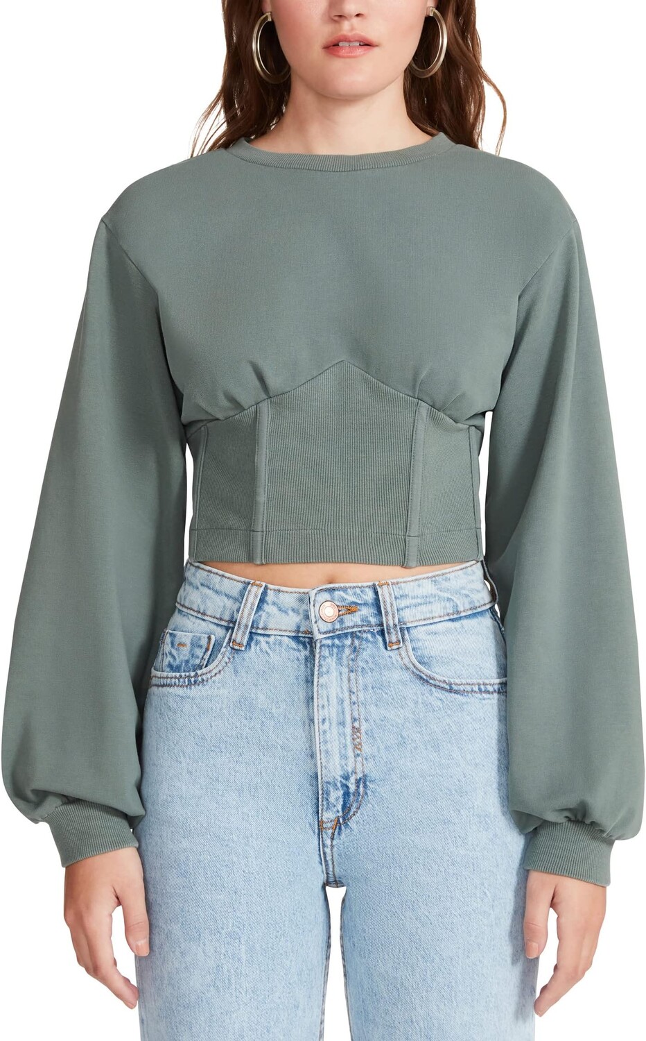 

Толстовка Steve Madden All About That Waist Top, цвет Surplus Green