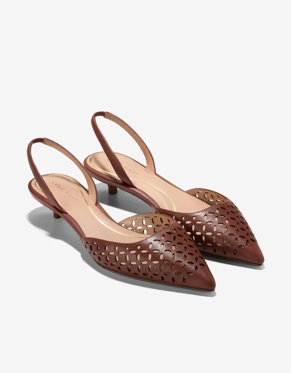 Женские сандалии на каблуке из натуральной кожи Cole Haan, коричневый — фото 4